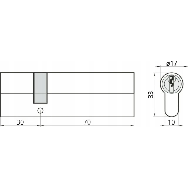 Циліндр замка Assa Abloy 30/70 Y500 Satin Yale (10-0552-3070-00-2211)