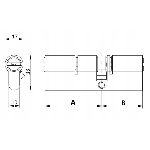 Циліндр замка Assa Abloy 28/35 Nickel ATEST KL.6D Maximum Security Yale (Yale 2100 28/35)
