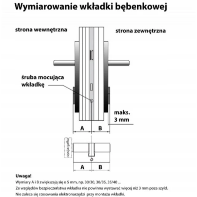Циліндр замка з ручкою Assa Abloy 30/30 Yale 2100 KL.6D (10-2100-3030-CK-1201)