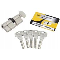 Циліндр замка з ручкою Assa Abloy 50/30 ATEST KL.6D Нікель 2100 Yale (10-2100-3050-CK-1201)