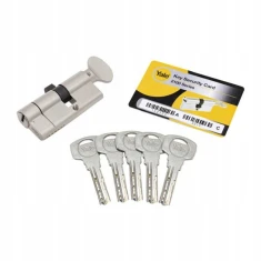 Циліндр замка з ручкою Assa Abloy 55/35 ATEST KL.6D нікель 2100 Yale (10-2100-3555-CK-1201)