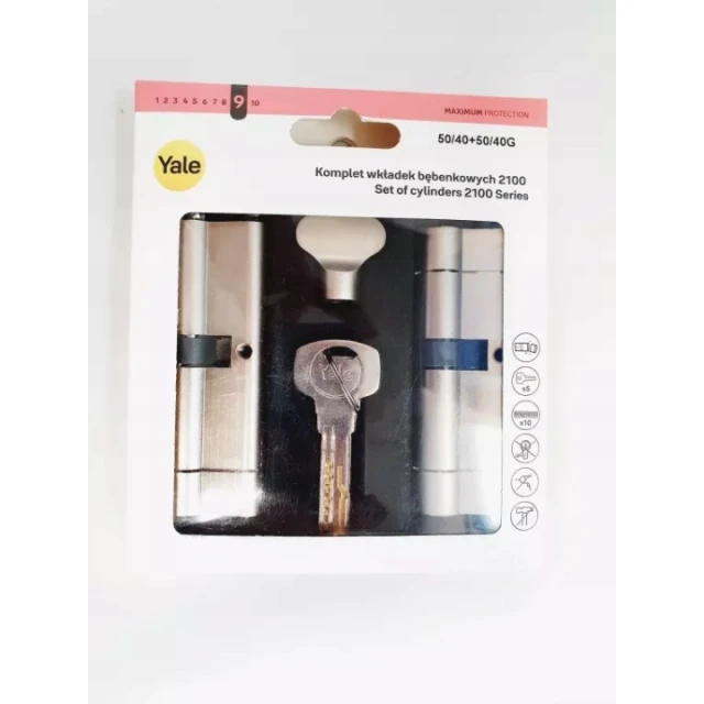 Набір Assa Abloy 2 циліндри замка 40/50 + G40/50 + 5 класс нікель 2100 (10-21KA-5040-CK-1201)
