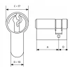 Циліндр замка Assa Abloy 30/10 Black Y500 Yale (10-0551-0030-00-5611)