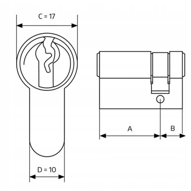 Циліндр замка Assa Abloy 30/10 Black Y500 Yale (10-0551-0030-00-5611)