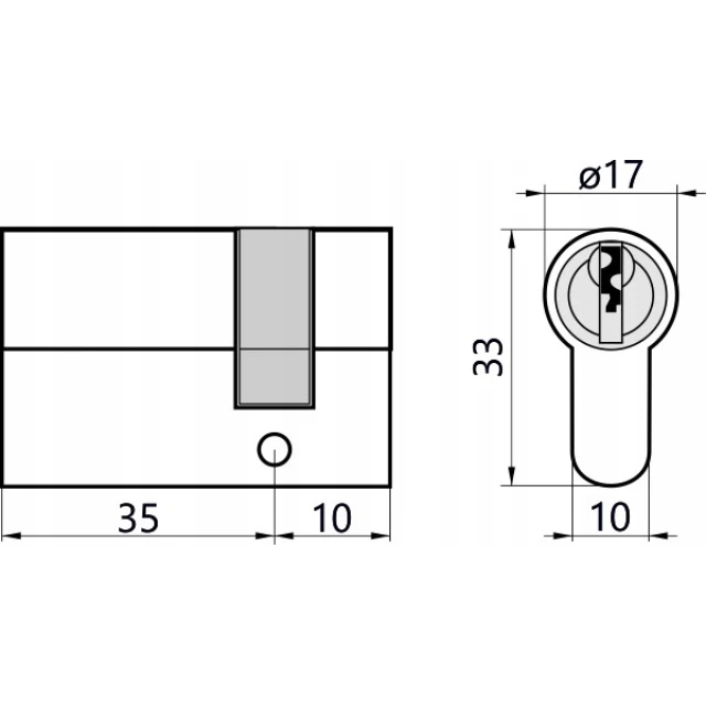 Циліндр замка Assa Abloy 35/10 Black Y500 Yale (10-0551-0035-00-5611)