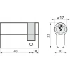 Циліндр замка Assa Abloy 40/10 Black Y500 Yale (10-0551-0040-00-5611)