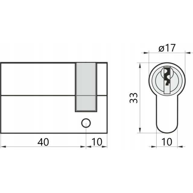 Циліндр замка Assa Abloy 40/10 Black Y500 Yale (10-0551-0040-00-5611)