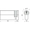 Циліндр замка Assa Abloy 55/10 Black Y500 Yale (10-0551-0055-00-5611)