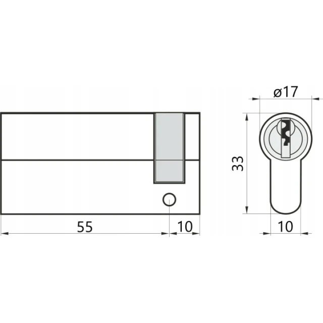 Циліндр замка Assa Abloy 55/10 Black Y500 Yale (10-0551-0055-00-5611)