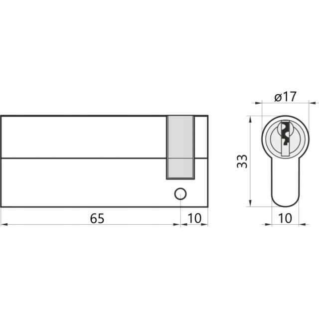Циліндр замка Assa Abloy 65/10 Black Y500 Yale (10-0551-0065-00-5611)