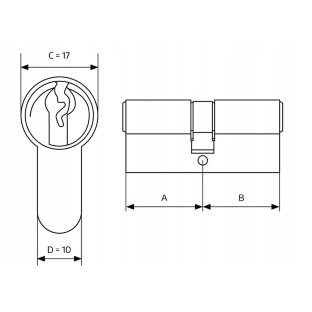 Циліндр замка Assa Abloy 35/40 Black Yale Y500 (10-0552-3540-00-5611)