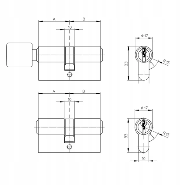 Циліндр замка Assa Abloy 40/55 Black Y500 Yale (10-0552-4055-00-5611)
