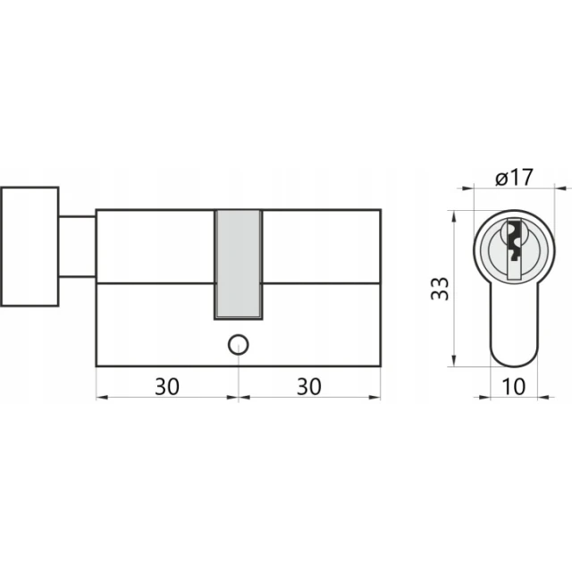 Циліндр замка з ручкою Yale Assa Abloy Y500 30/30 Black (10-0553-3030-CK-5611)