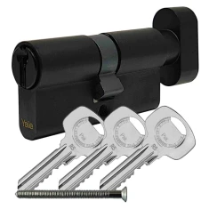 Циліндр замка з ручкою Assa Abloy 45/30 Black Y500 Yale (10-0553-3045-CK-5611)
