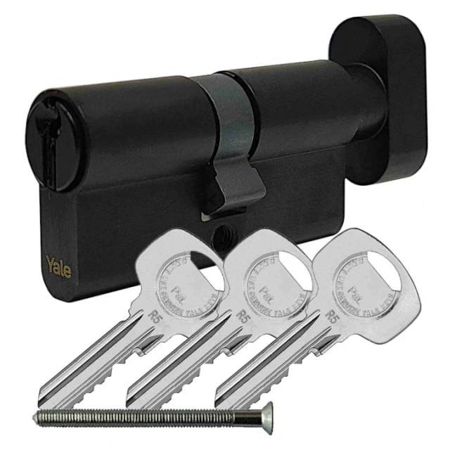 Циліндр замка з ручкою Assa Abloy 30/50 Black Yale (10-0553-5030-CK-5611)