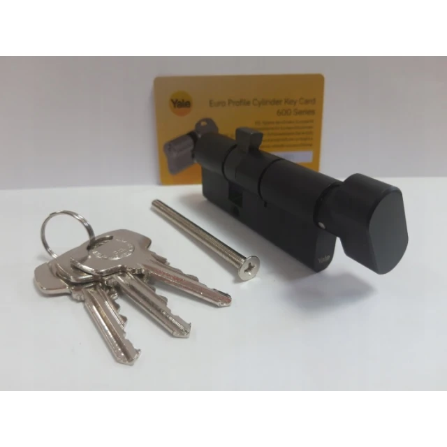 Циліндр замка з ручкою Assa Abloy 35/35 Black Y500 YALE (10-0553-3535-CK-5611)