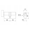Циліндр замка з ручкою Assa Abloy 65/35 Black Yale (10-0553-3565-CK-5611)