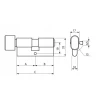 Циліндр замка з ручкою Assa Abloy 40/55 Black Y500 Yale (10-0553-5540-CK-5611)