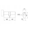 Циліндр замка з ручкою Assa Abloy 60/45 Black Y500 Yale (10-0553-4560-CK-5611)