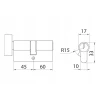 Циліндр замка з ручкою Assa Abloy 45/60 Black Y500 Yale (10-0553-6045-CK-5611)