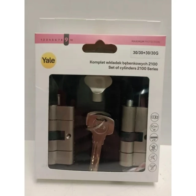 Циліндр замка Assa Abloy 60/10 Satin Y500 Yale (10-0551-0060-00-2211)