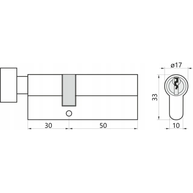 Циліндр замка з ручкою Assa Abloy 50/30 Y500 Yale (10-0553-3050-CK-2211)