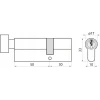 Циліндр замка з ручкою Assa Abloy 30/50 атласний Y500 Yale (10-0553-5030-CK-2211)