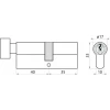 Циліндр замка з ручкою Assa Abloy 35/40 сатин Y500 Yale (10-0553-4035-CK-2211)