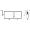 Циліндр замка з ручкою Assa Abloy 35/45 Satin Y500 Yale (10-0553-4535-CK-2211)
