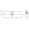 Циліндр замка з ручкою Assa Abloy 45/50 матова Yale Y500 (10-0553-5045-CK-2211)