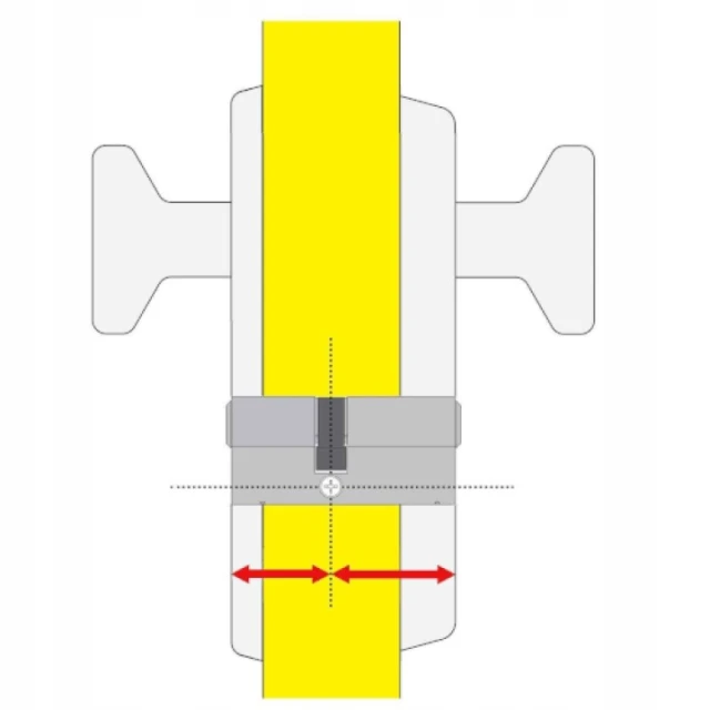 Циліндр замка з ручкою Assa Abloy 55/45 матовий Y500 Yale (10-0553-4555-CK-2211)