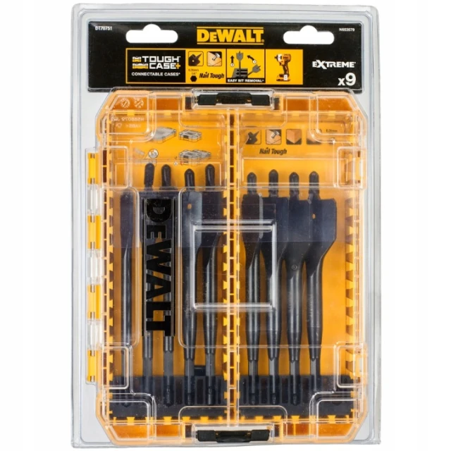 Набір свердел пір'яних DeWALT 12-32 мм ToughCase (DT70751)