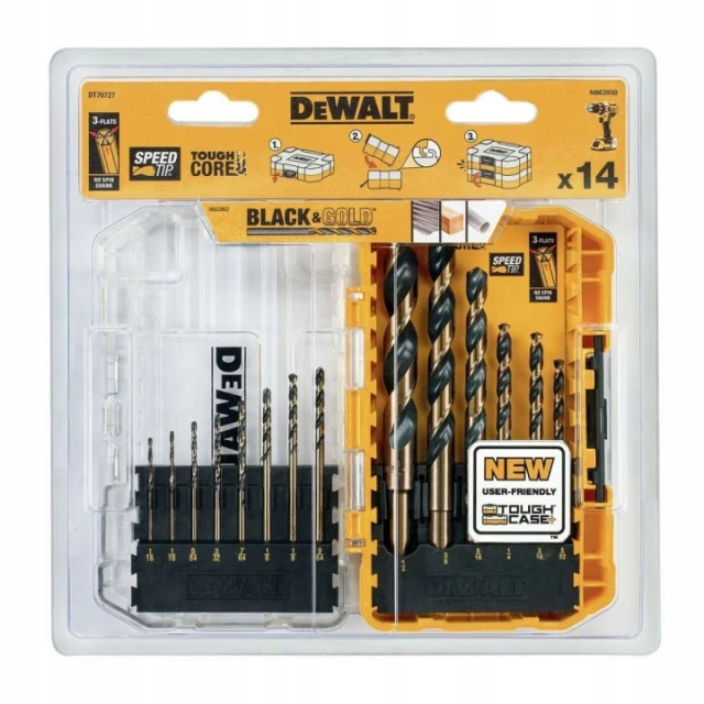 Набір свердел по металу DeWALT 14 шт BLACK&GOLD (DT70727-QZ)