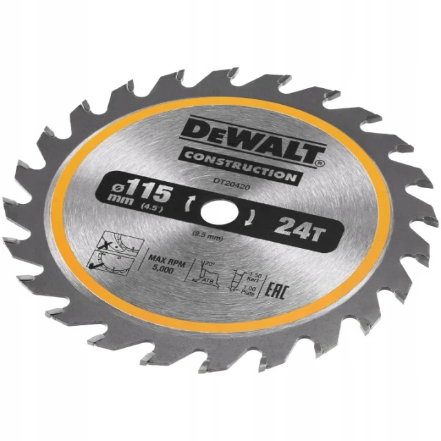 Диск пиляльний DeWALT 115×24 зуби ×9,5 (DT20420)