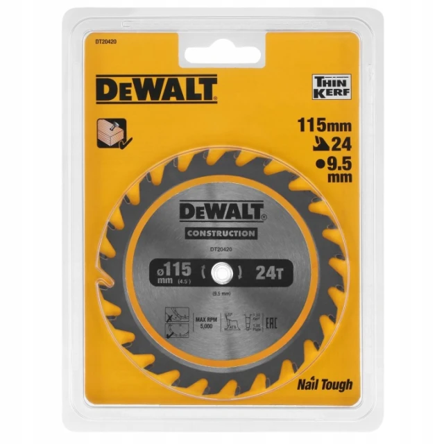 Диск пиляльний DeWALT 115×24 зуби ×9,5 (DT20420)