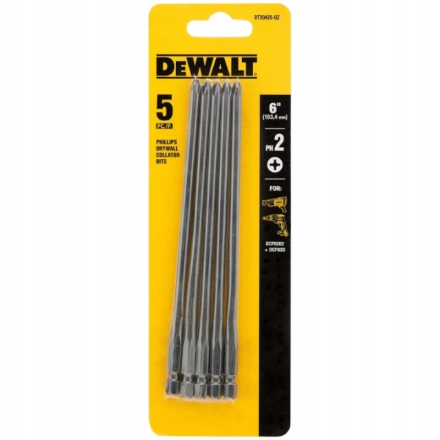 Біта DeWALT PH2 x 153,4 мм x 5 мм 5 шт (DT20425)