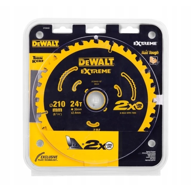 Диск пильный DeWALT 210x24z x30 с видиями EXTREME (DT20432)