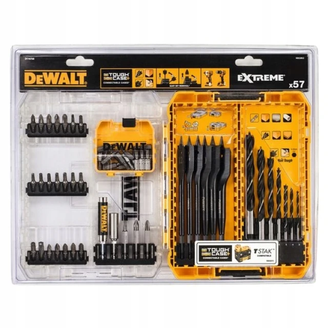 Набір бітів і свердел для дерева DeWALT 57 шт (DT70768)