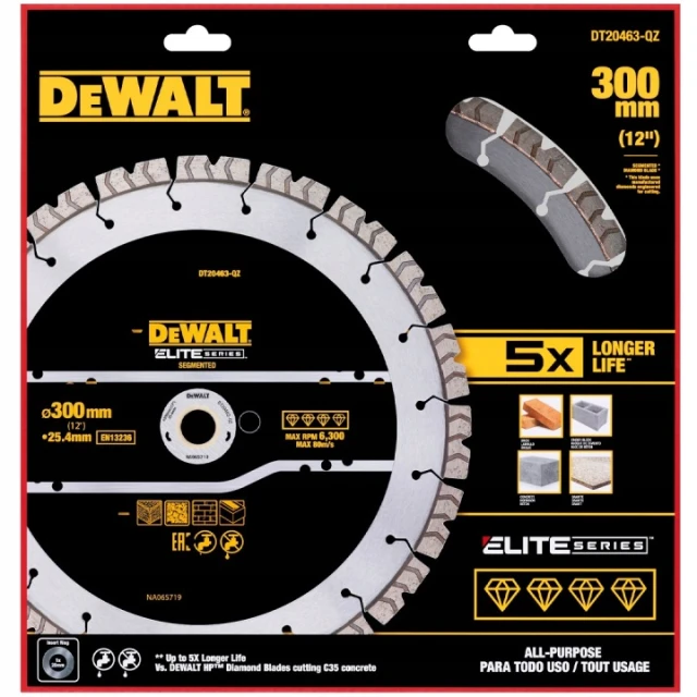 Диск алмазний сегментний ELITE DeWALT 300 мм (DT20463)