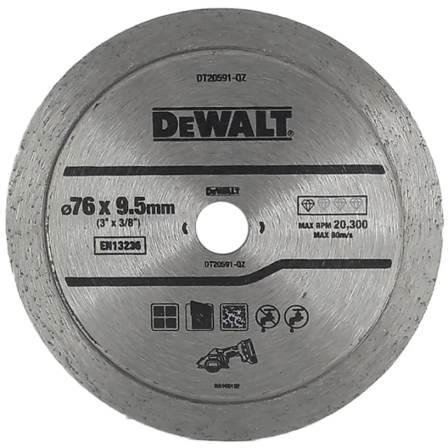 Диск алмазний суцільний DeWALT 75x1,0 мм для DCS438 (DT20591)