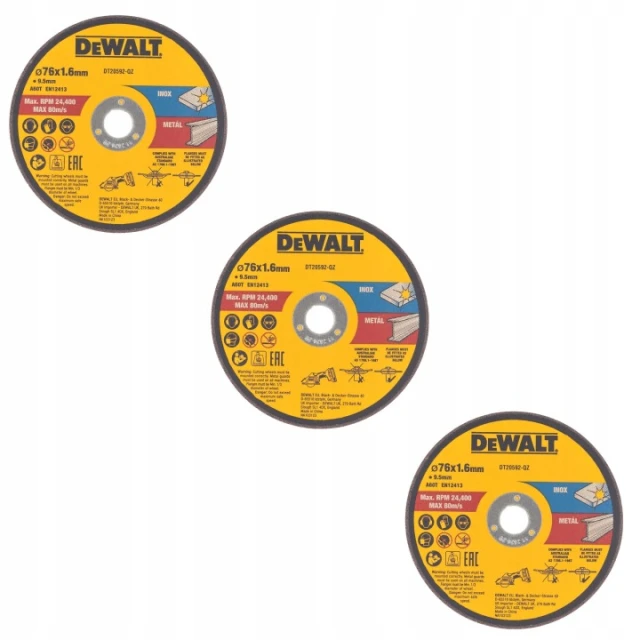 Диск для металу DeWALT 75x1,6 мм 3 шт для DCS438 (DT20592-QZ)