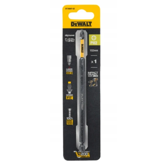 Біта ударна DeWALT Ph2 x 152 мм TORSION (DT7800T)