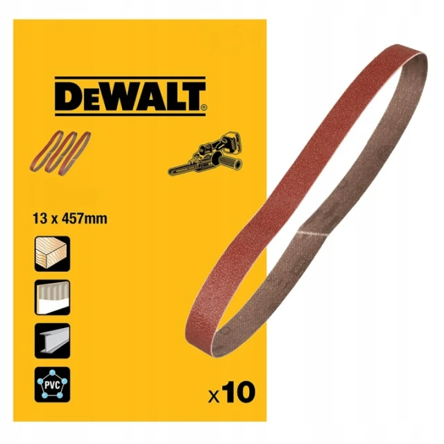 Стрічка шліфувальна DeWALT 13х457 мм зернистість 80 упаковка 10 шт (DT3605)
