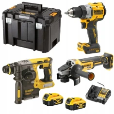 Набор DeWALT: Дрель DeWALT DCD800 + Углошлифмашина DCG405 + Перфоратор DCH273 2x5Ah (DCK330P2T)