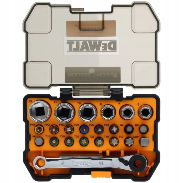 Набір бітів головок з тріскачкою DeWALT 24 шт MCL (DT70906-QZ)