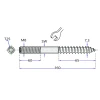 Шуруп двухрезьбовой M PGB 8x160 мм, упаковка 100 шт (WD-08160)
