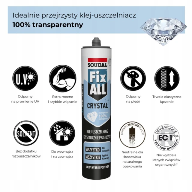 Клей монтажний Fix All Crystal Soudal 290 мл Безбарвний (111271)