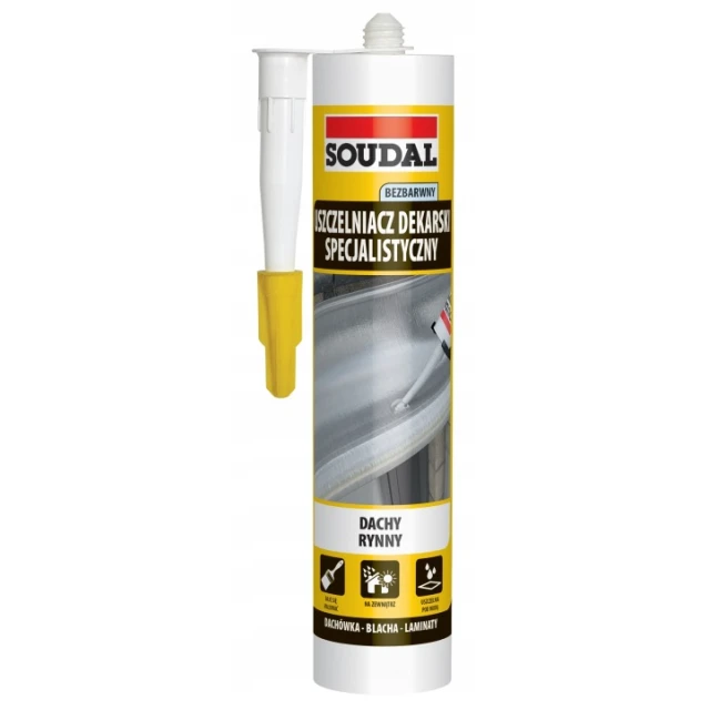 Герметик покрівельний спеціальний безбарвний Soudal 280 мл (137551)
