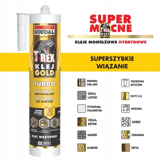 Клей гибридный T-REX GOLD TURBO White Soudal 290 мл (173229)