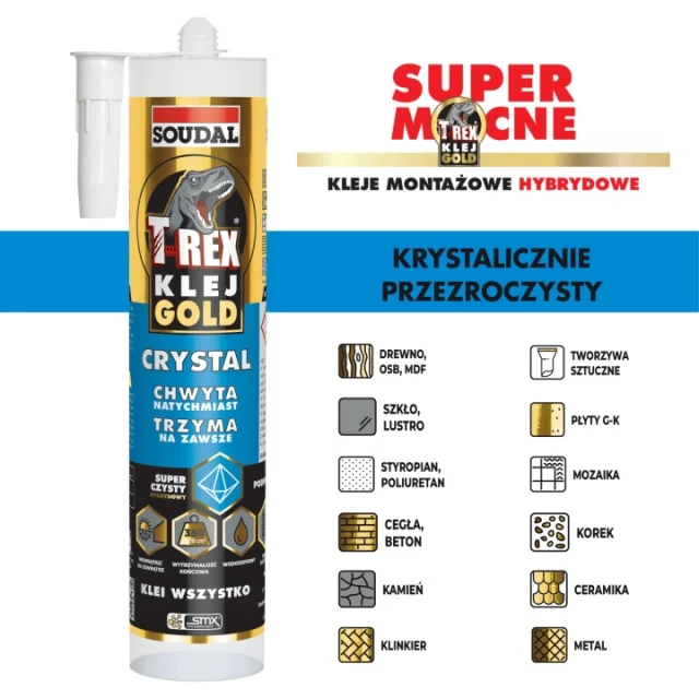 Клей гібридний T-REX GOLD Soudal 290 мл Crystal (173219)